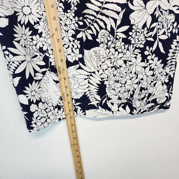 Boden Richmond Floral Pencil Skirt Size 8P Blue Stretch Cotton Office Teacher - Picture 6 of 9